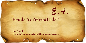 Erdős Afrodité névjegykártya